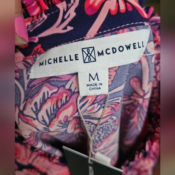 MICHELLE MCDOWELL Marlowe Top In High Tea Pink/purple Multi. Size Med NWT - Picture 6 of 14